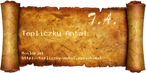 Tepliczky Antal névjegykártya